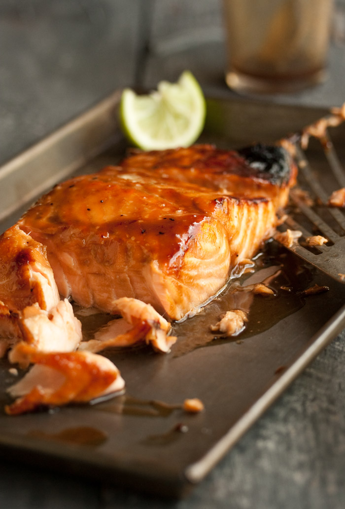 salmon with a miso honey glaze