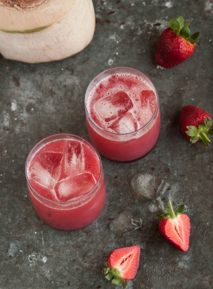 strawberry and coconut water cocktail