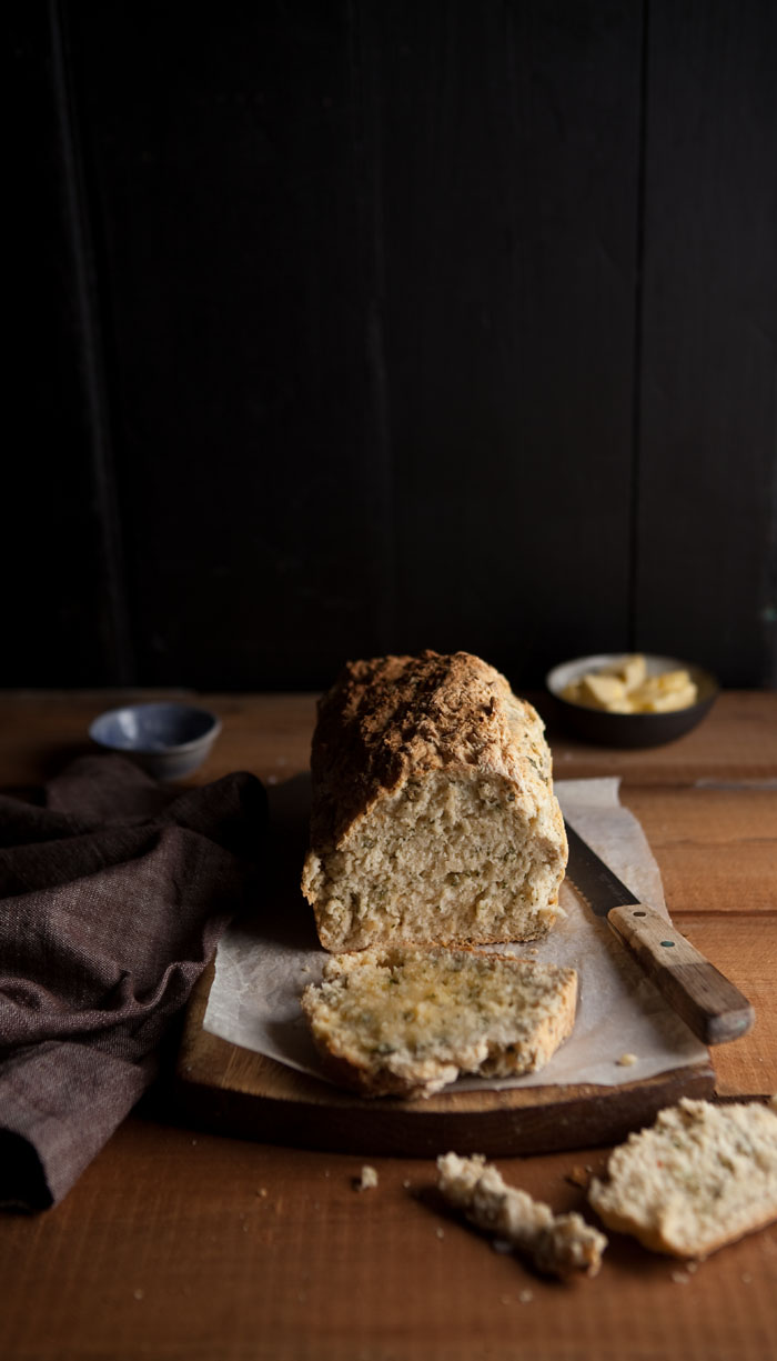 beer bread with basil • Drizzle and Dip beer bread with basil