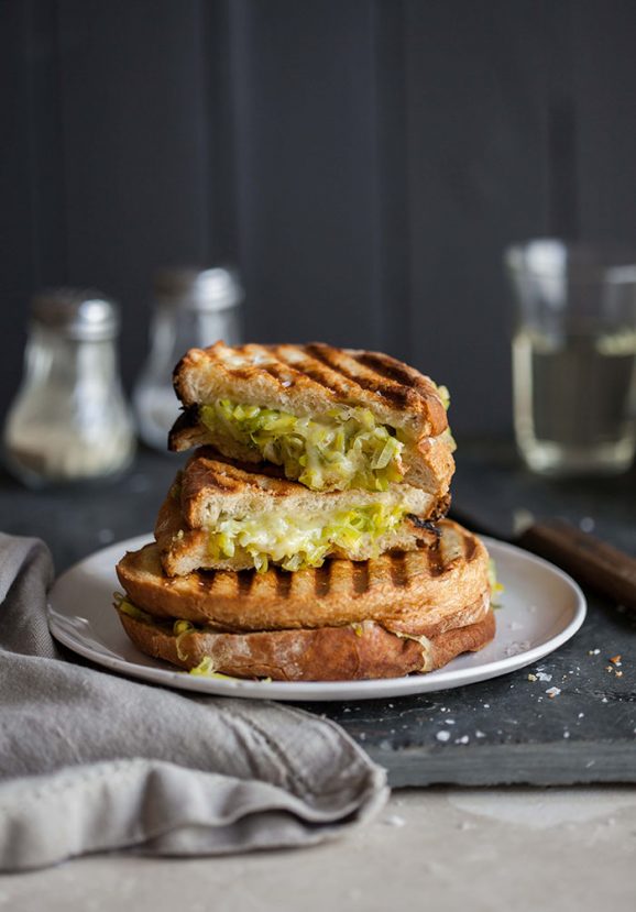 leek and cheese toasted sandwich