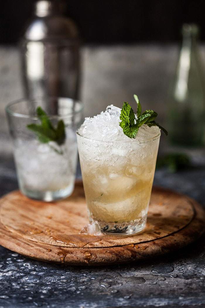 Pineapple and ginger mint julep cocktail