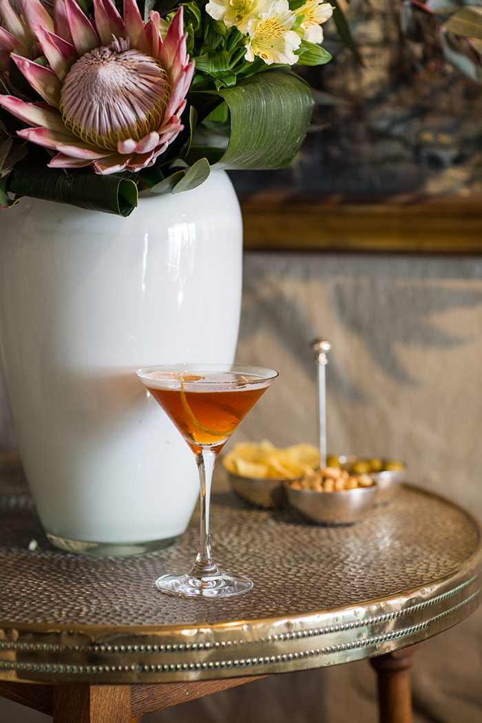 a ginger brandy and rooibos cocktail