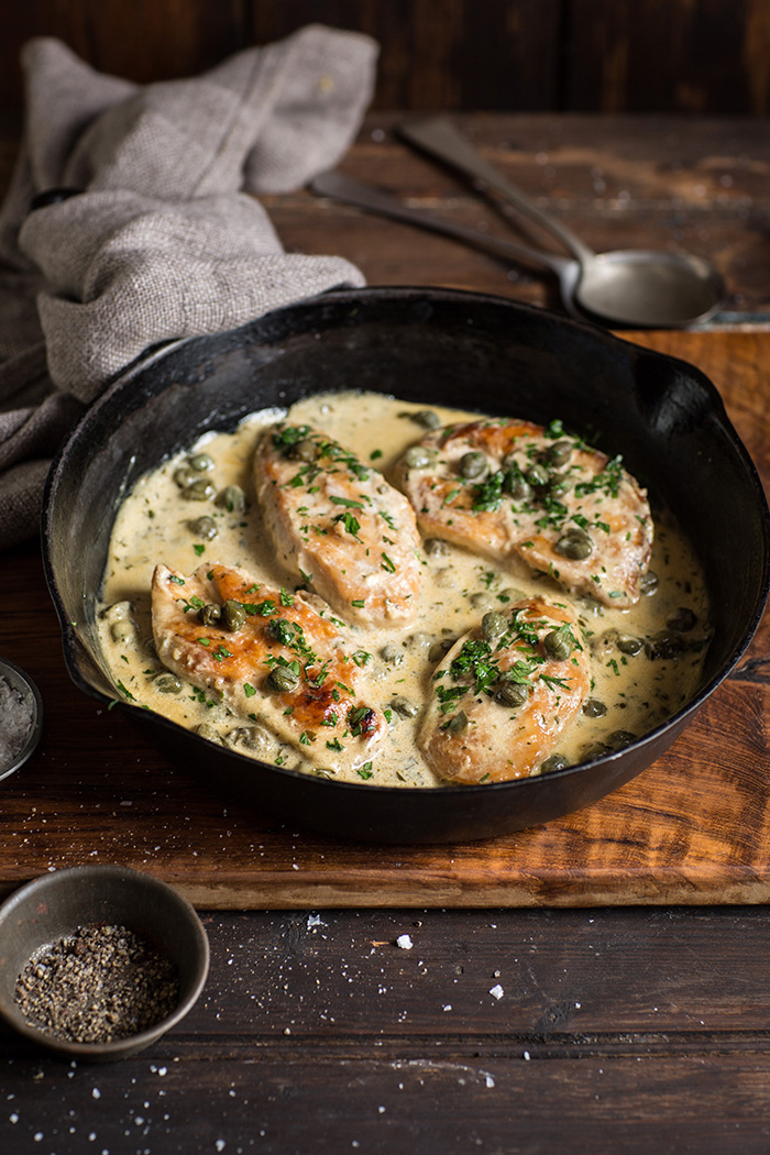 Lemony chicken piccata with capers