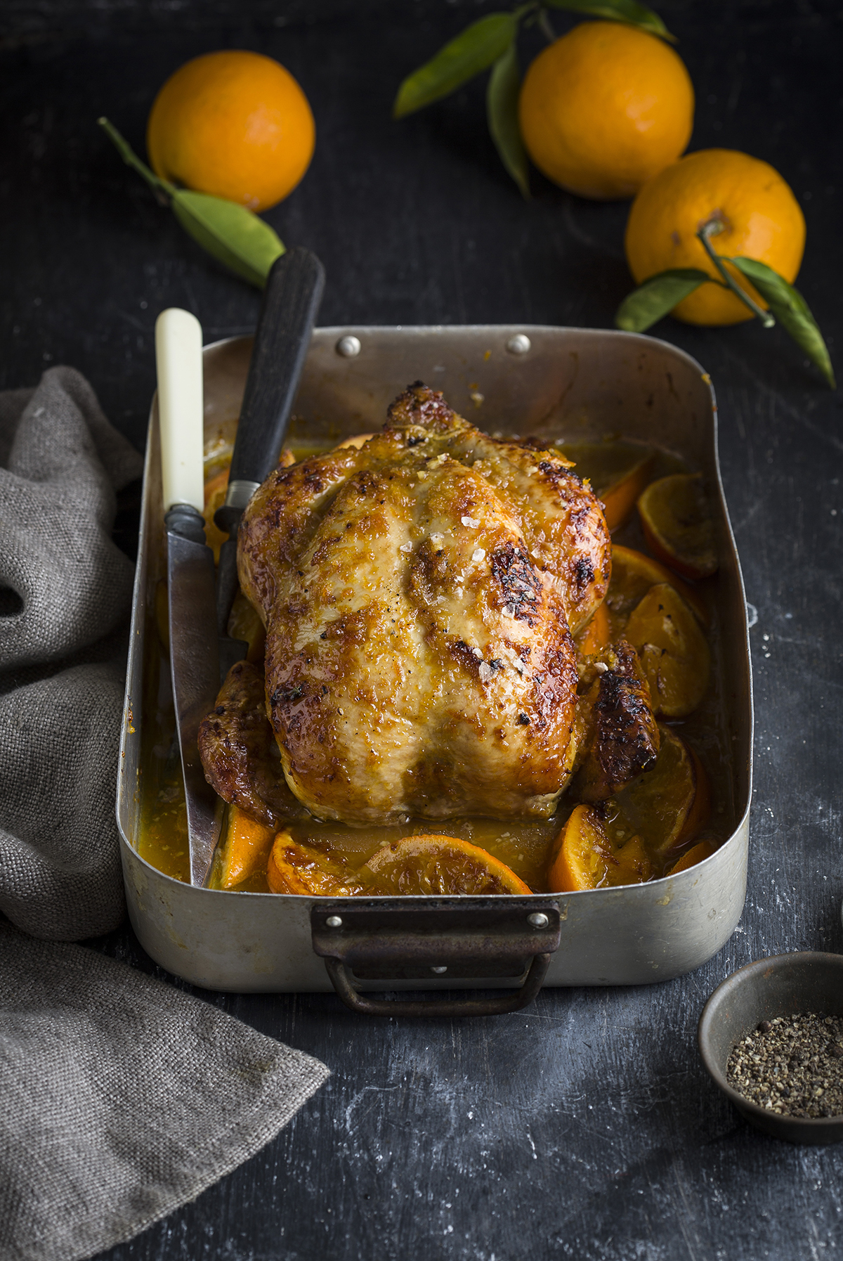 Roast chicken with orange & ginger