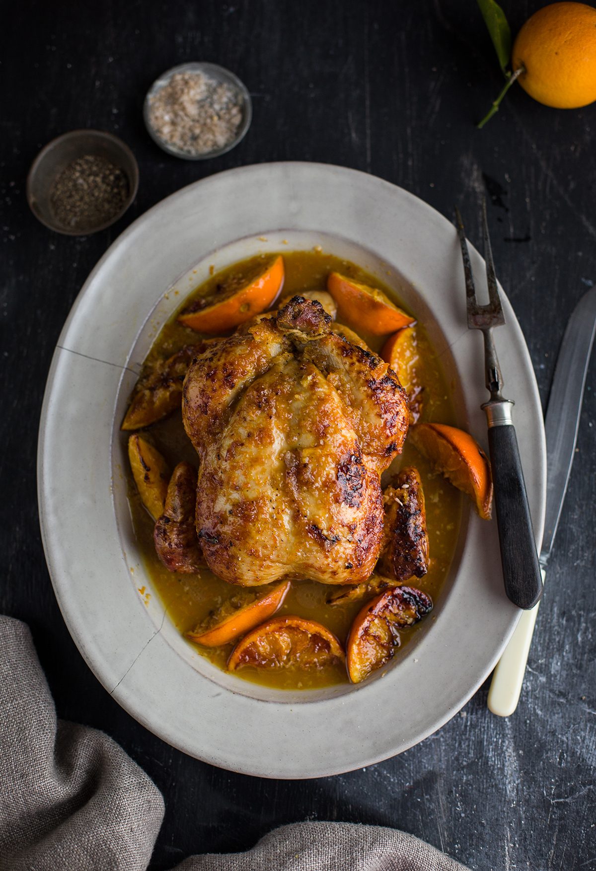 roast chicken with orange & ginger recipe