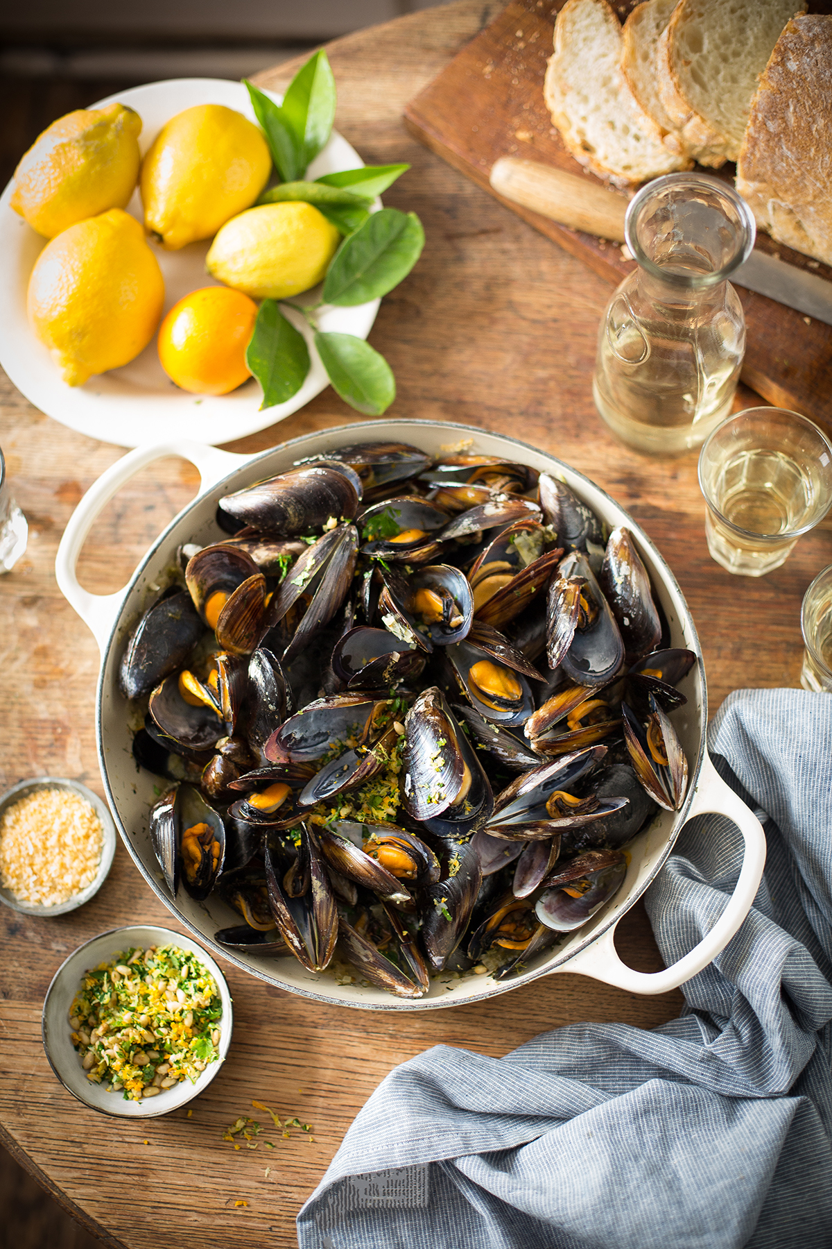Mussels steamed in orange and fennel