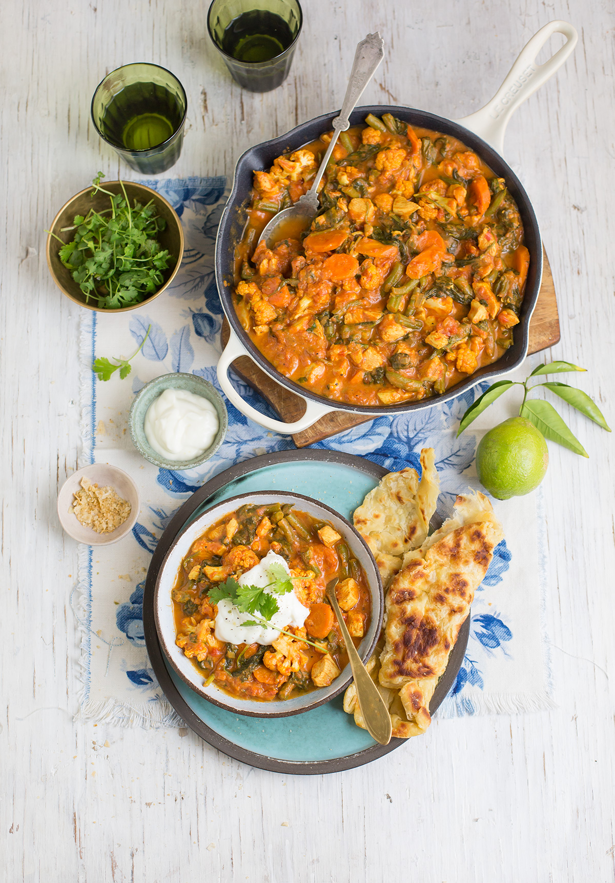 My healthier veggie loaded butter chicken curry with roasted cauliflower and carrots