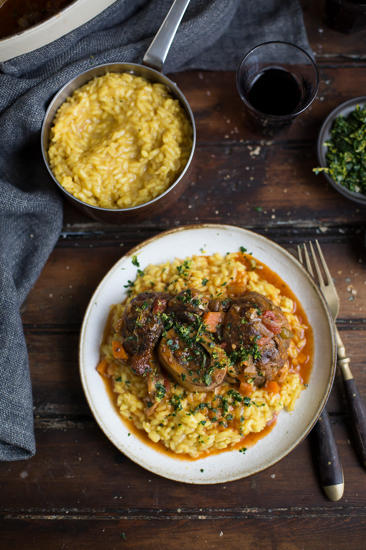 A classic Osso Bucco recipe with risotto Milanese