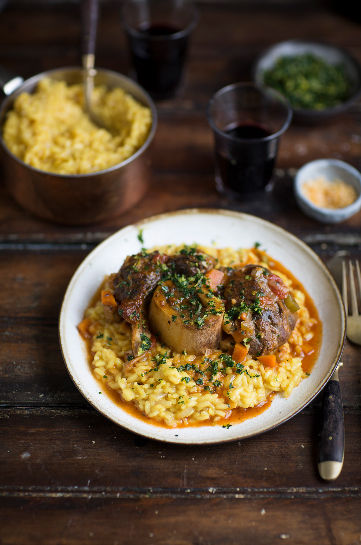 A classic Osso Bucco recipe with risotto Milanese