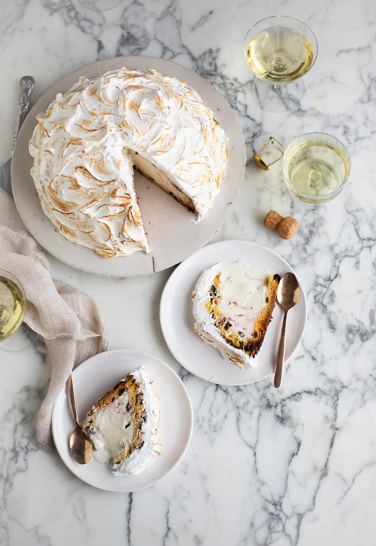 Panettone ice-cream bombe Alaska recipe