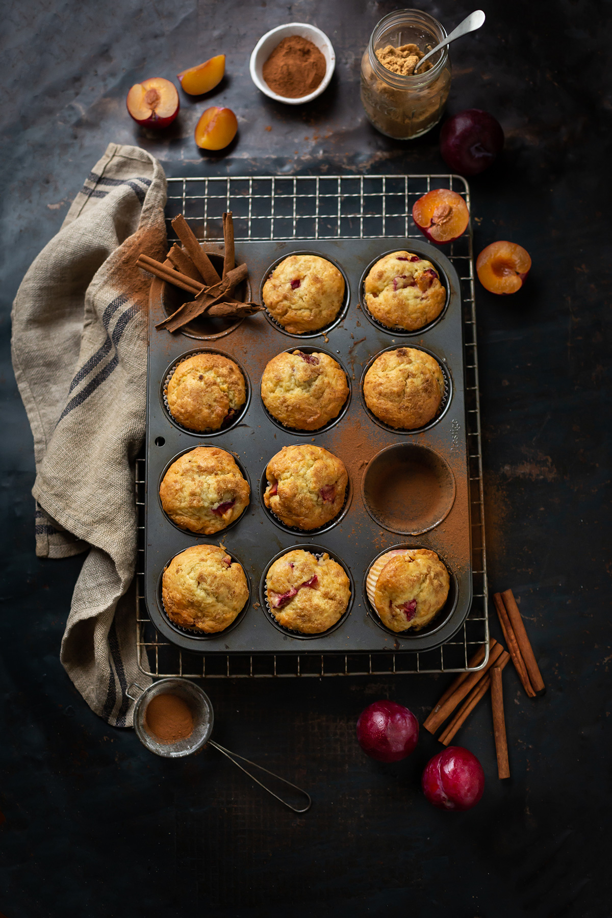Easy plum muffins with a hint of lemon & cinnamon recipe