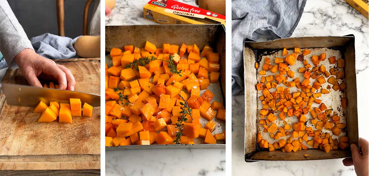 step by step photso on how to make roasted butternut and mascarpone pasta sauce
