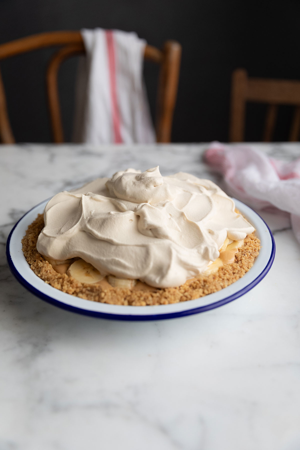 Banoffee pie with whipped cream