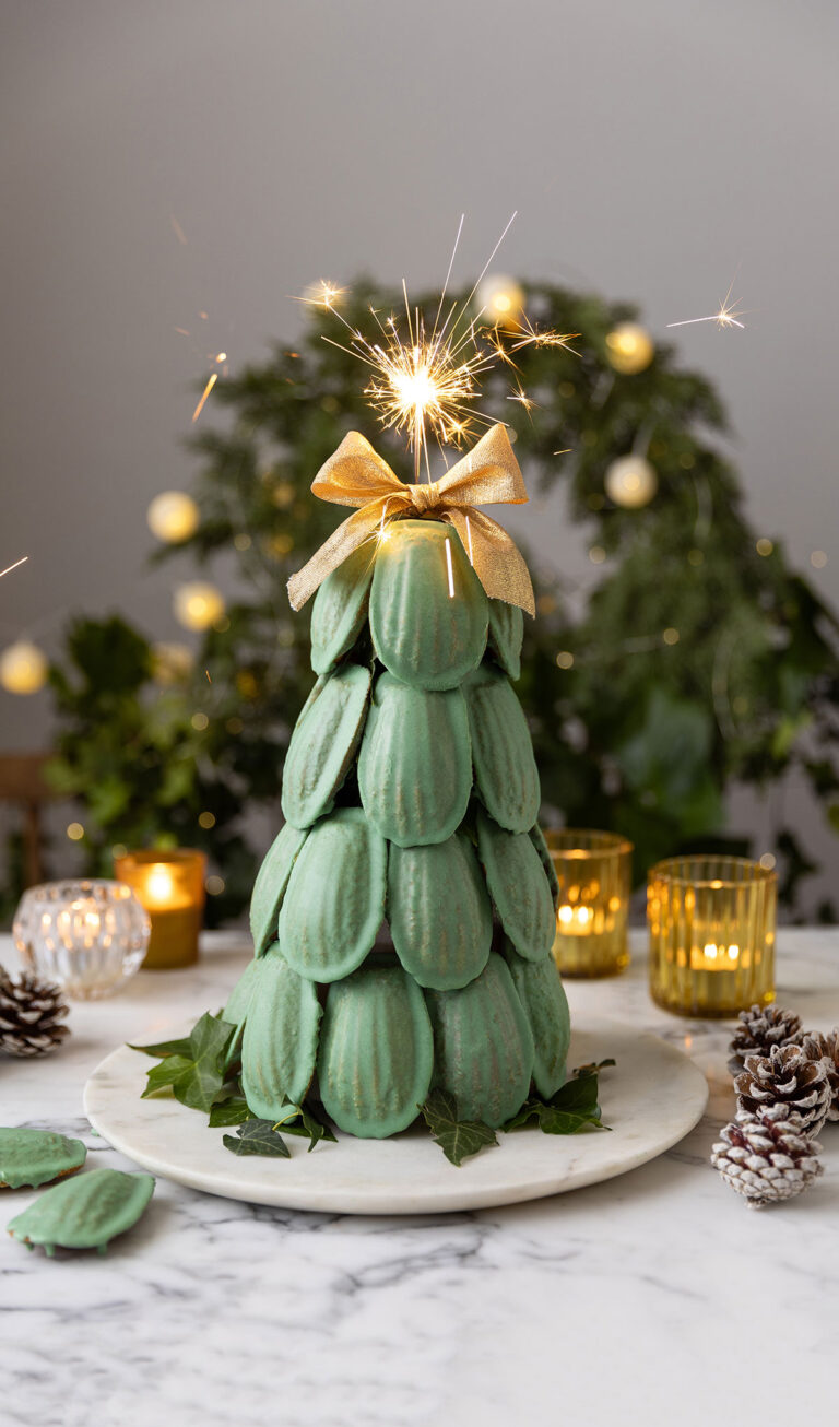 Chocolate-coated Vanilla Madeleine Christmas Tree cake