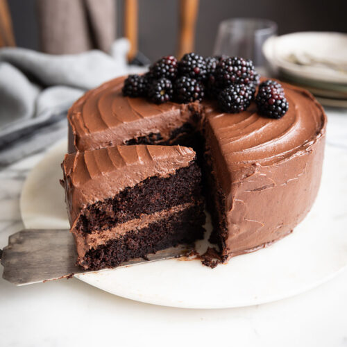 Red Wine Chocolate Cake with Fudgy Chocolate Frosting recipe